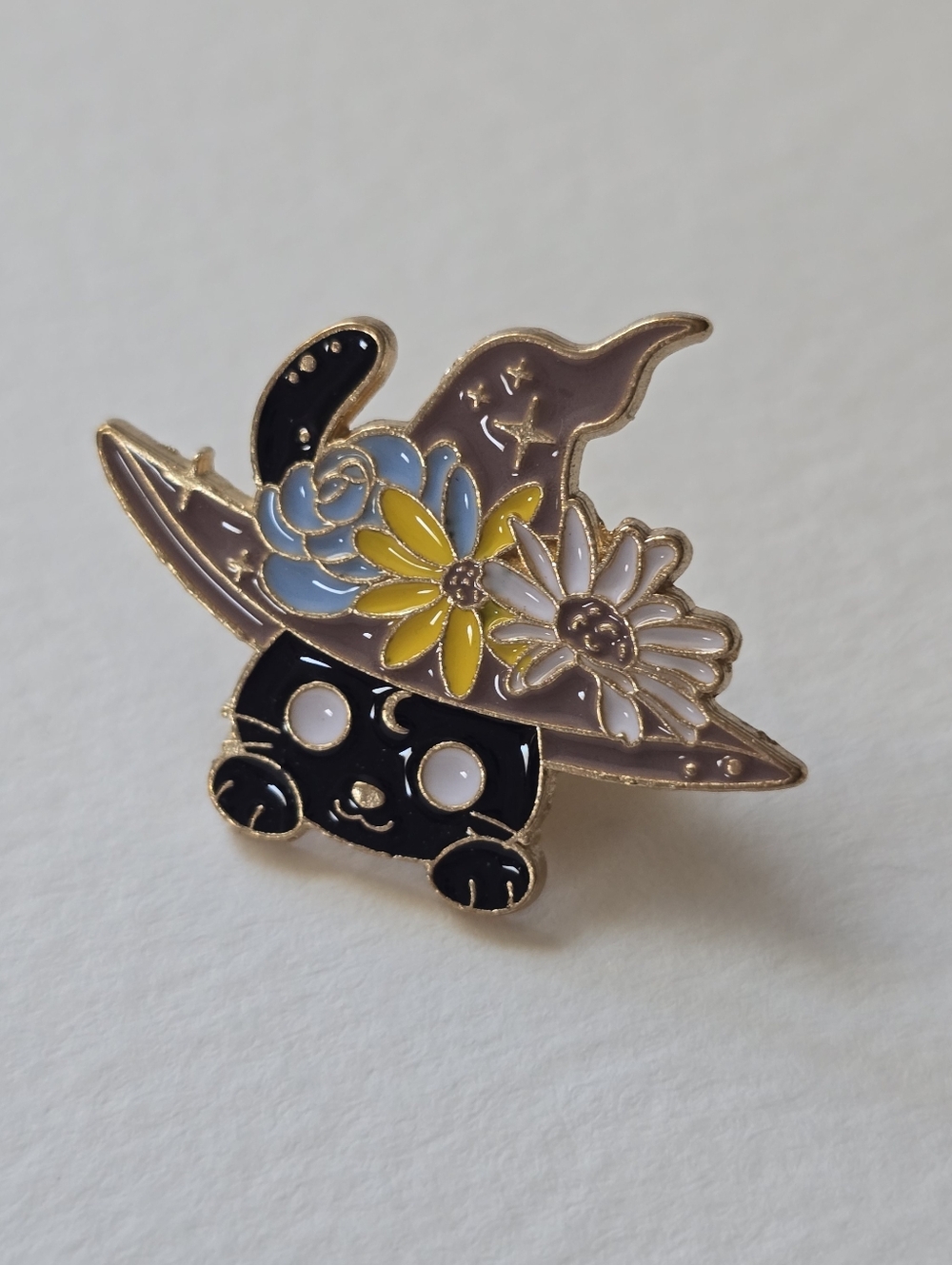 Cute Black Cat Witch Hat Enamel Pin